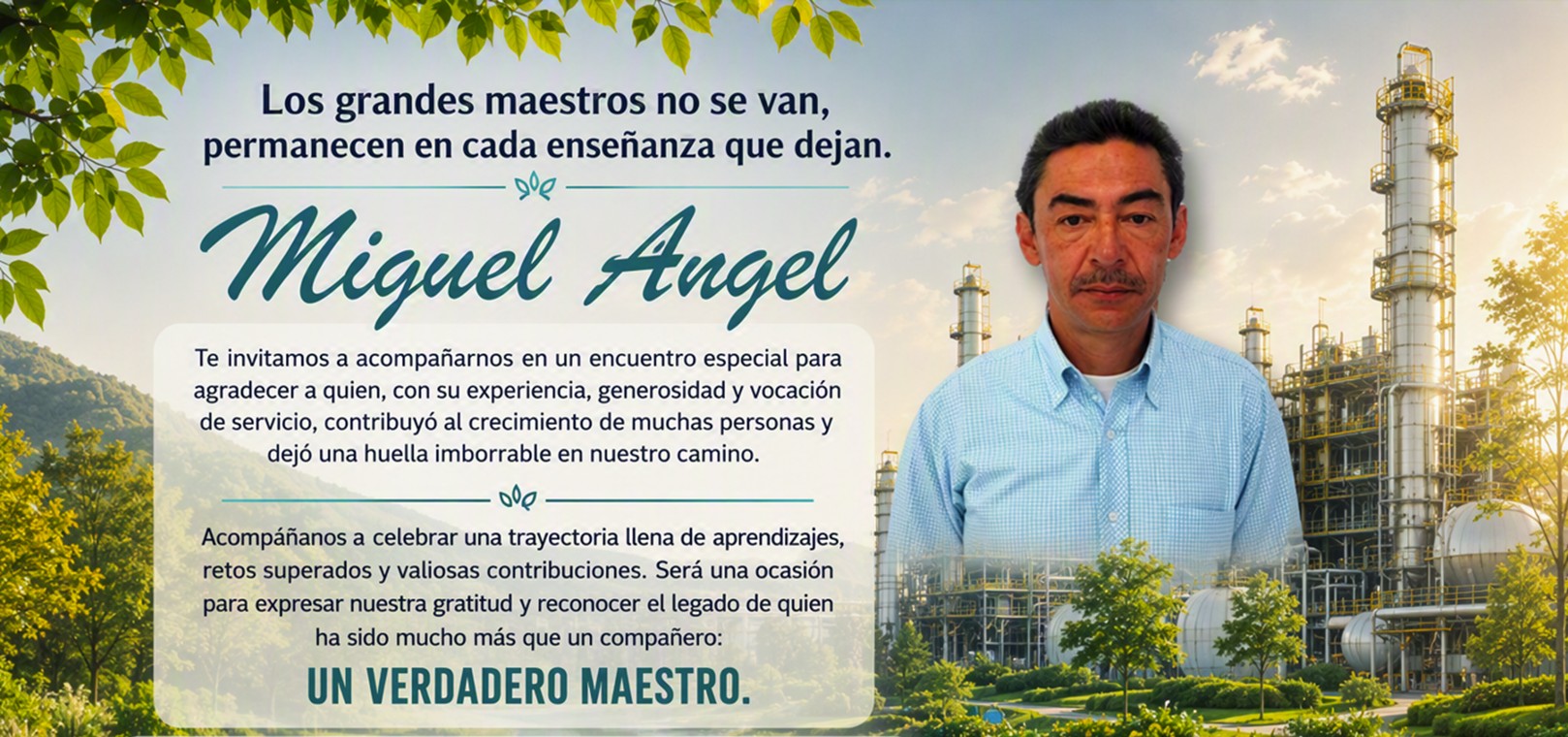 Invitación al encuentro de despedida de Miguel Ángel
